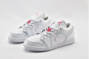 Air Jordan 1 Low GS White Aurora Green 554723 101 Womens And Mens Shoes  